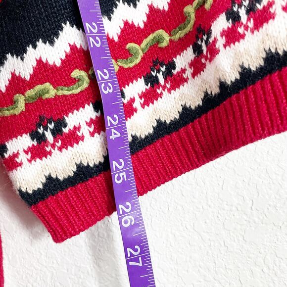 Vintage Women's Red White Blue Embroidered Grannycore Sweater Sz XL Americana - Picture 8 of 9